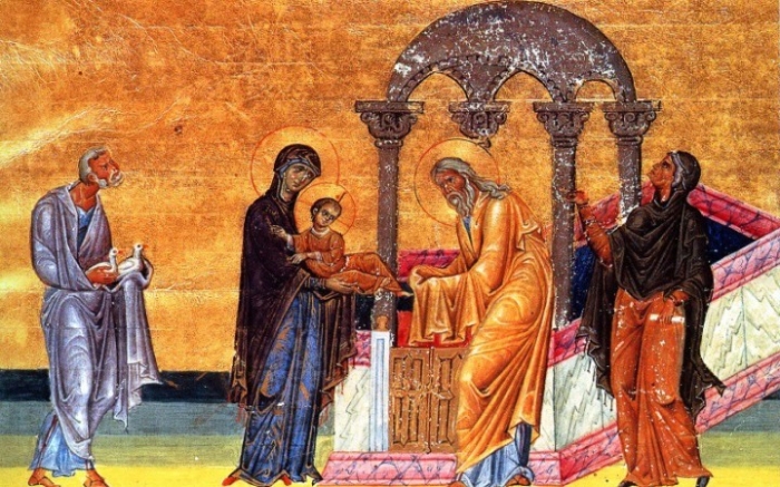 Posvätenie sviec na sviatok Predstavenia nášho Pána v chráme