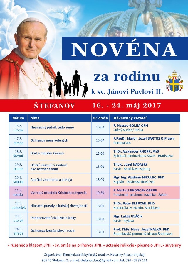 Novéna za rodiny v Štefanove a na Záhorí