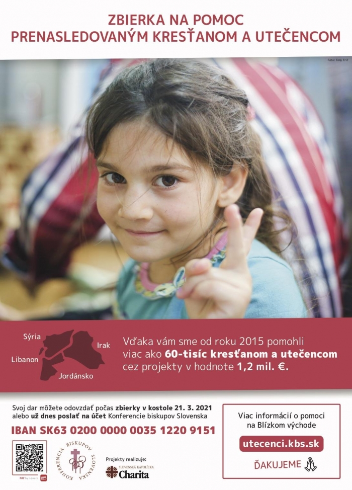 KBS vyhlásila celoslovenskú zbierku na pomoc ľuďom v núdzi v regióne Blízkeho východu
